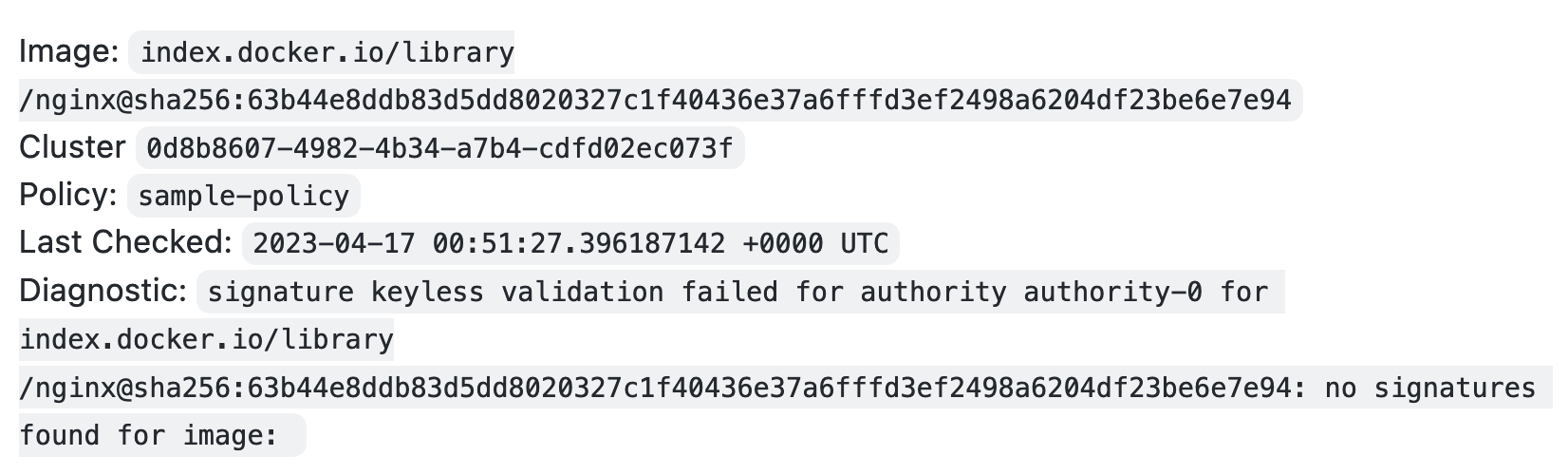 Screenshot of a GitHub issue created using the demo application